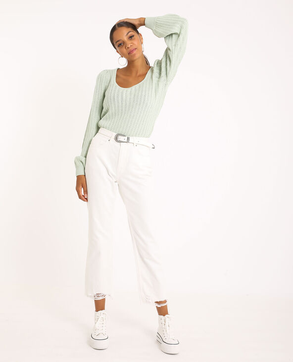 Pull ajouré vert clair - Pimkie