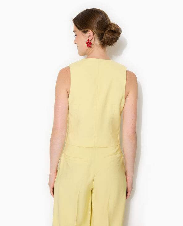 Gilet barman en tissu fluide jaune - Pimkie