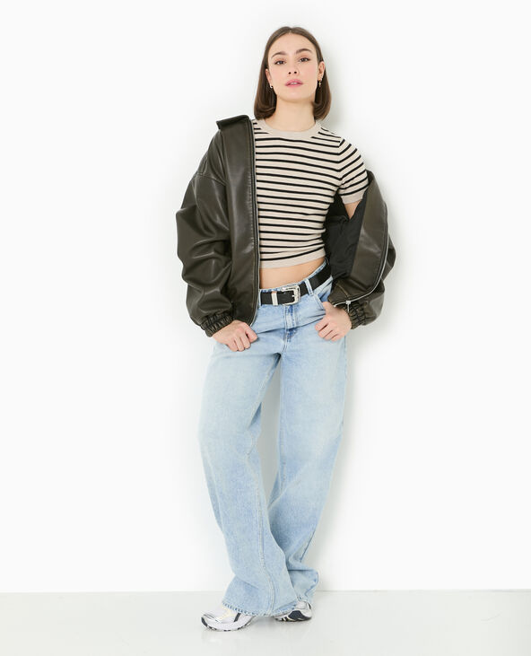 Pull manches courtes en maille fine écru - Pimkie