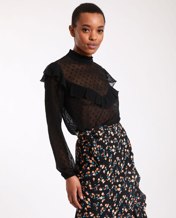 Chemisier plumetis noir discount