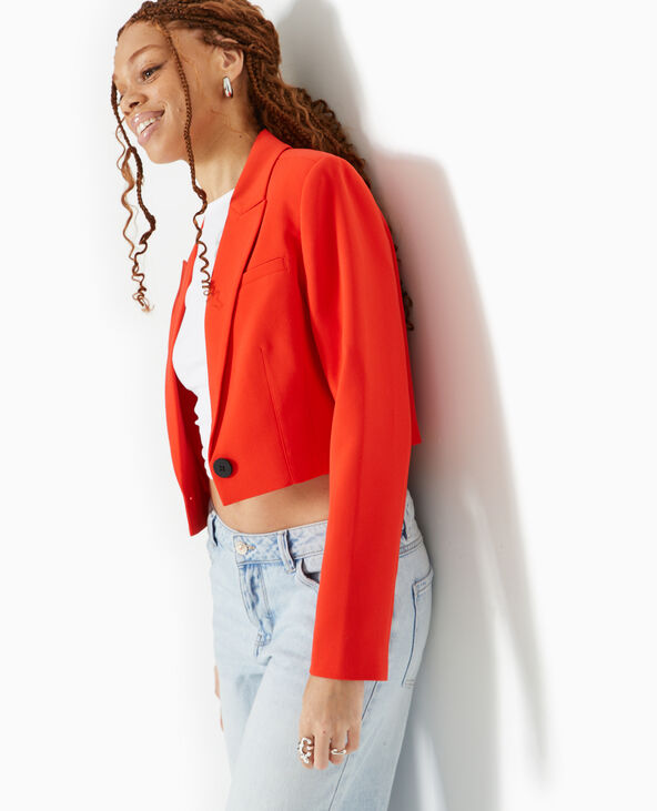 Veste blazer courte avec pinces
