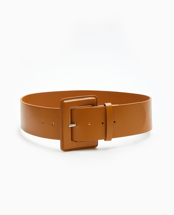 Ceinture large avec grande boucle rectangulaire