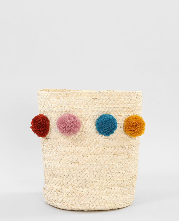 Panier à pompons blanc - Pimkie