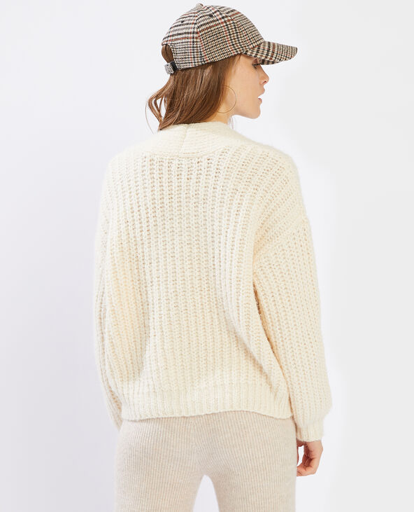 Gilet grosse maille écru - Pimkie
