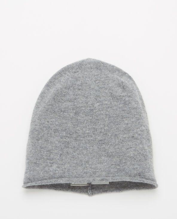 Bonnet 100% cachemire gris chiné - Pimkie