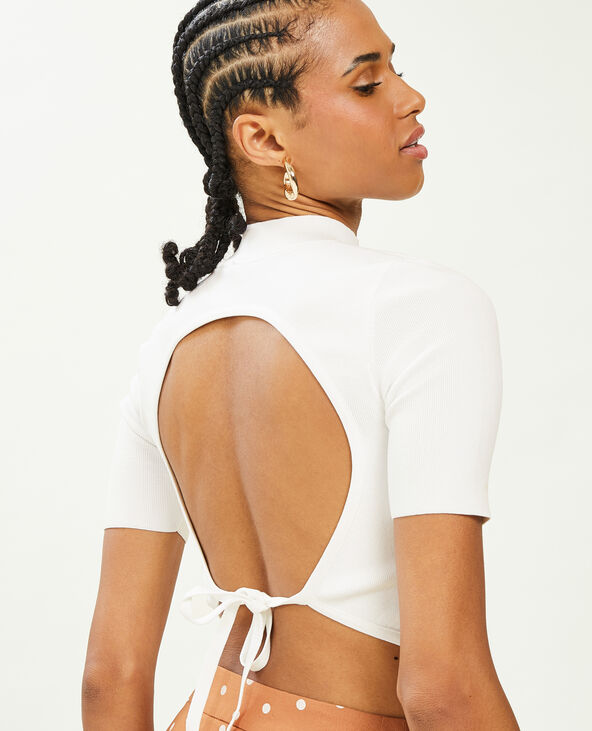 Top dos-nu en maille blanc - Pimkie