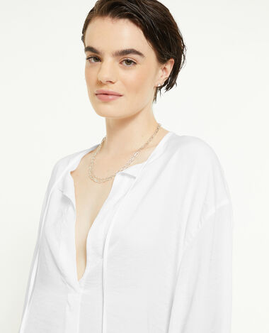 Blouse oversize avec lien à nouer blanc - Pimkie
