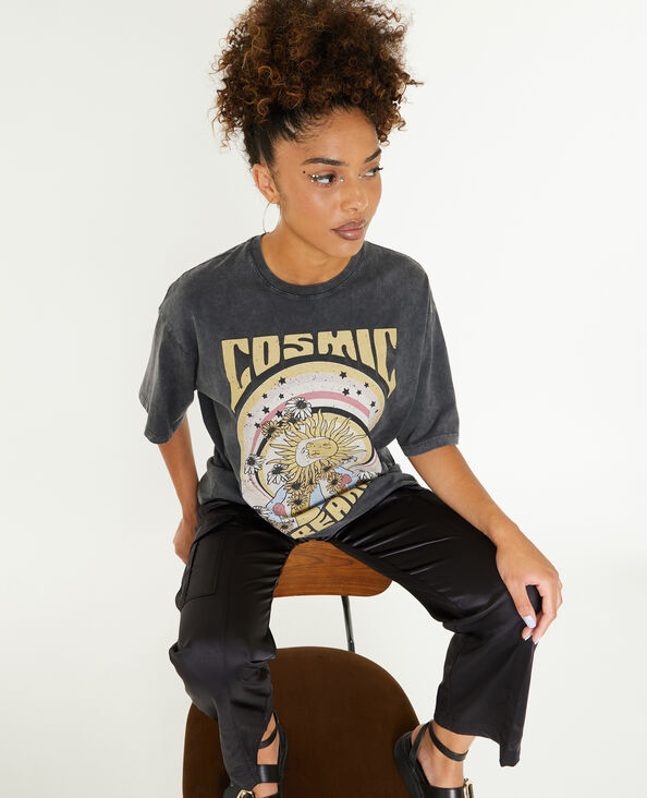 T-shirt oversize avec imprimé gris foncé - Pimkie