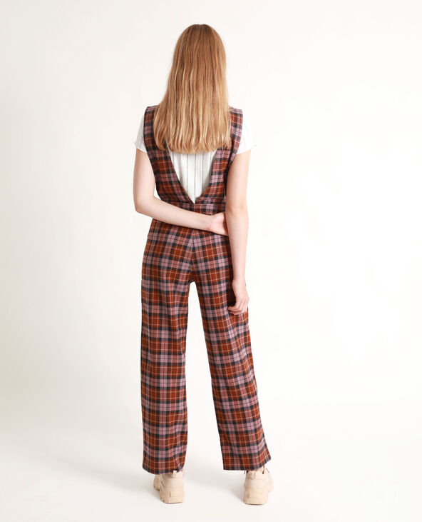 Combi-pantalon à carreaux marron - Pimkie