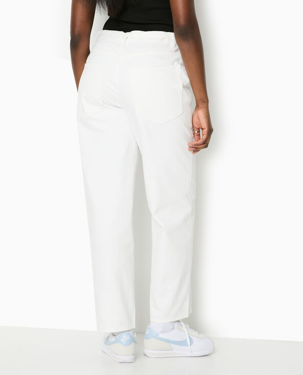Jean baggy taille basse avec ceinture à nouer blanc - Pimkie
