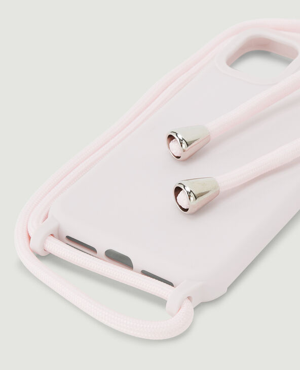 Coque iPhone avec bandoulière rose clair - Pimkie