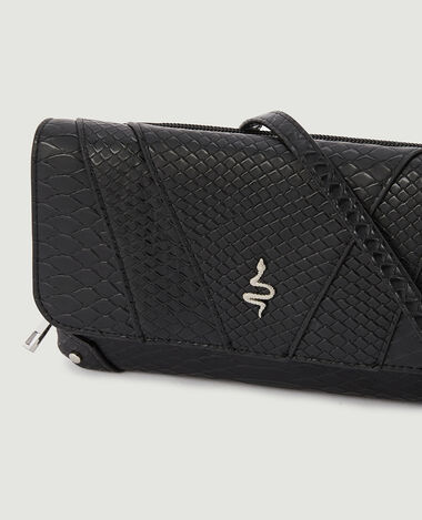 Sac pochette effet serpent avec chaine noir - Pimkie