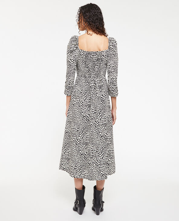 Robe midi encolure cœur avec fronces blanc - Pimkie