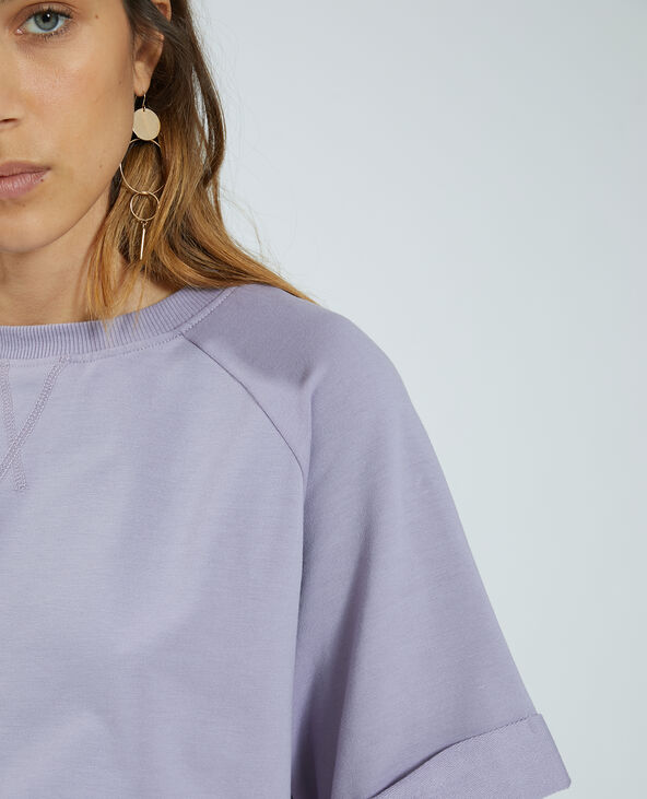 Sweat manches courtes lilas - Pimkie