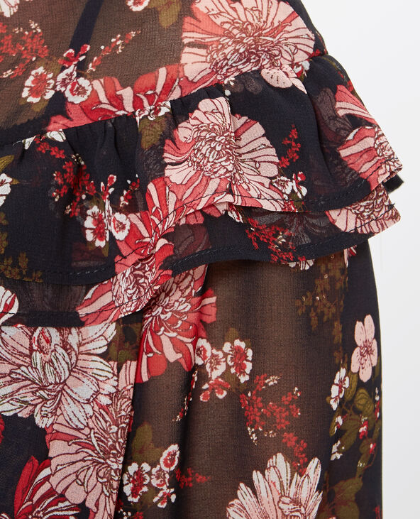 Blouse transparente imprimée noir - Pimkie