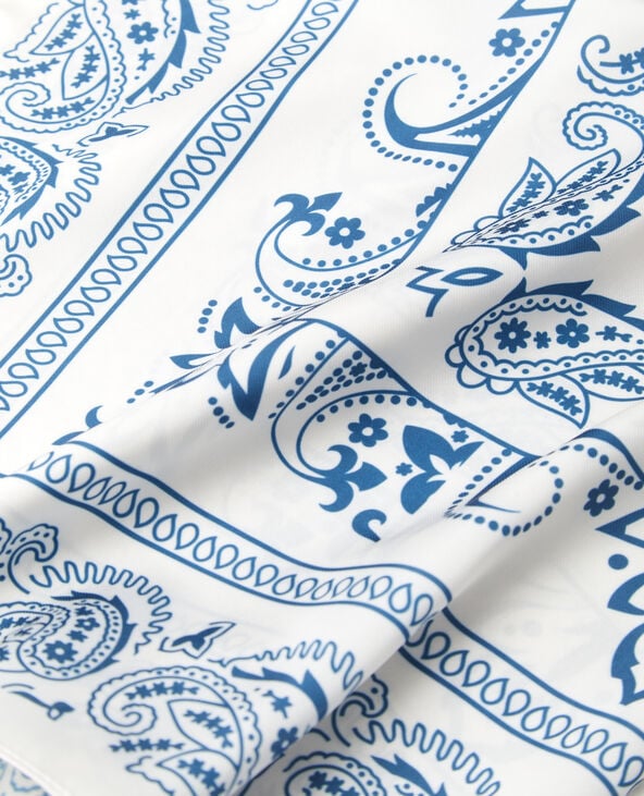 Foulard à motifs en tissu satiné bleu marine - Pimkie