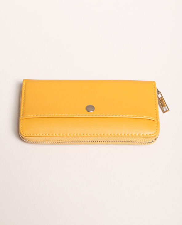 Portefeuille en simili cuir jaune ocre - Pimkie