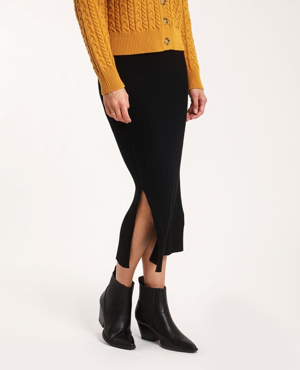 Jupe en maille noir clearance