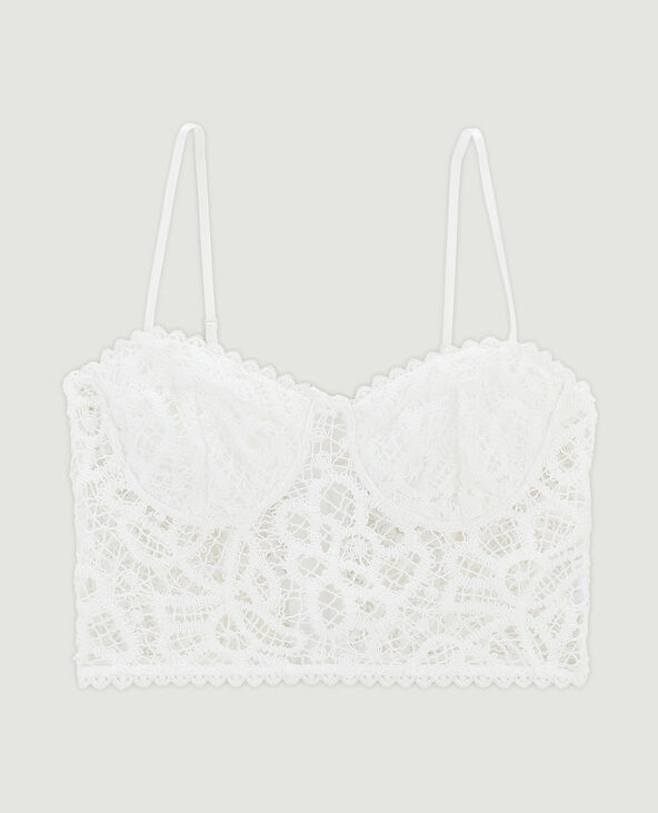 Brassière balconnet en dentelle crochet blanc - Pimkie