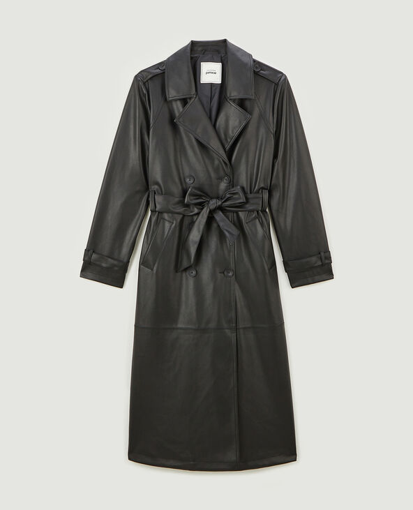 Trench long en simili noir - Pimkie