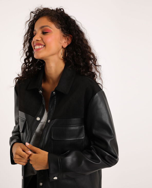 Veste simili best sale cuir noir