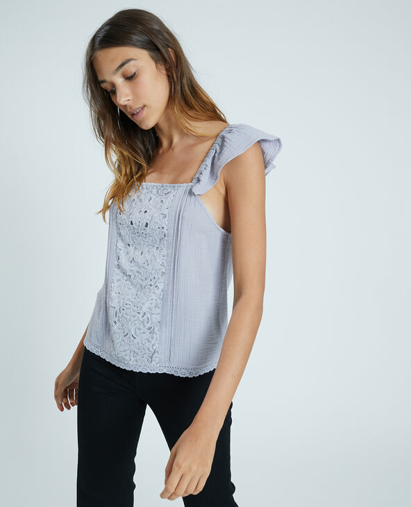 Top guipure gris clair - Pimkie