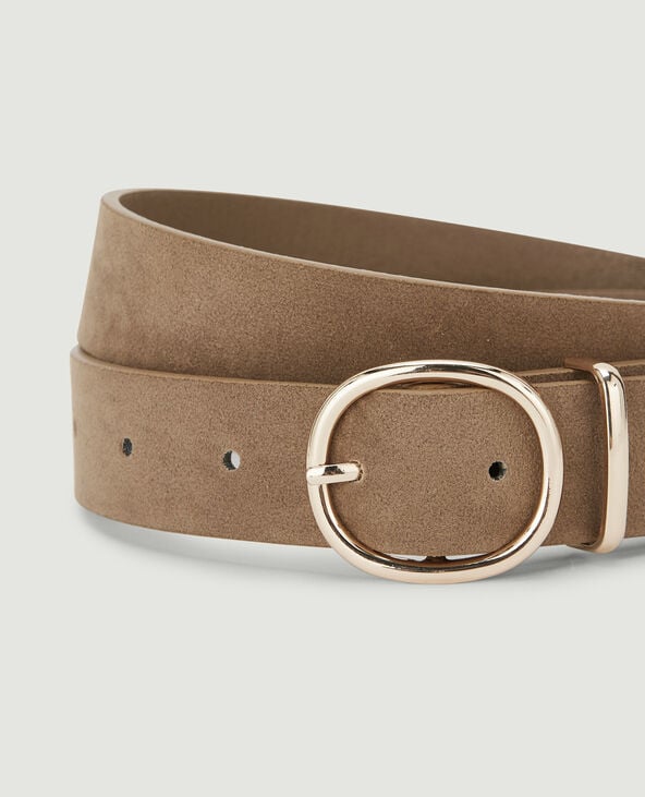 Ceinture boucle ovale beige - Pimkie