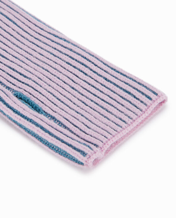 Manchons façon mitaines en maille effet rayé rose - Pimkie