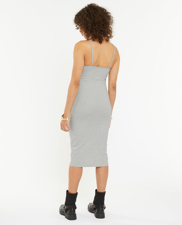 Robe midi moulante gris chiné - Pimkie
