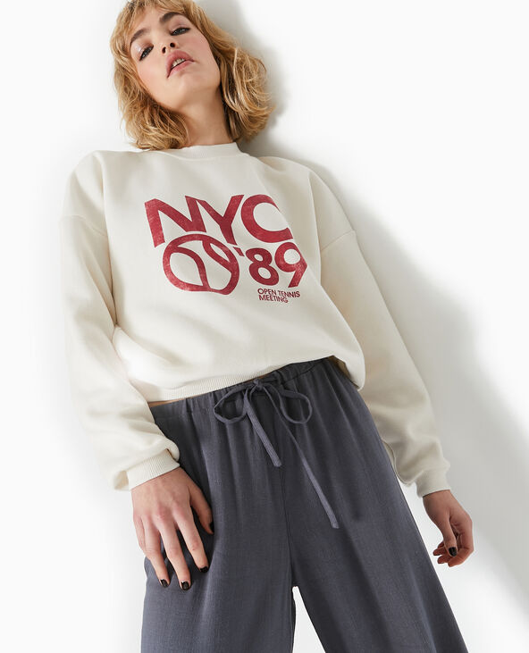 Sweat avec print blanc - Pimkie