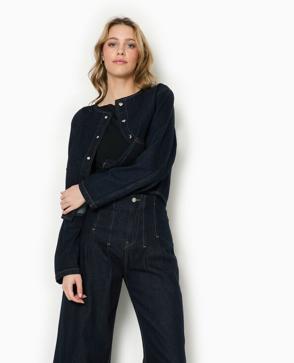 Veste droite en jean avec pressions bleu - Pimkie