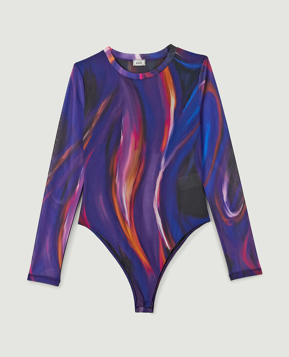 Body manches longues en tulle lilas - Pimkie