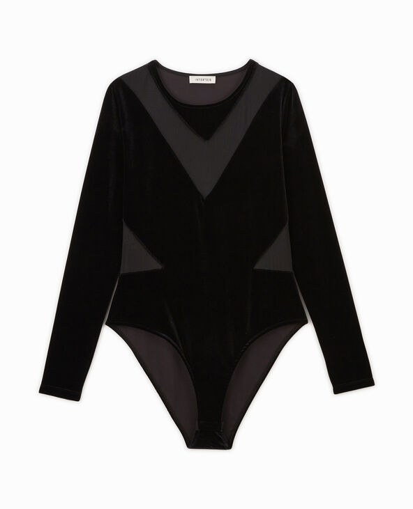 Body bi-matière manches longues noir - Pimkie