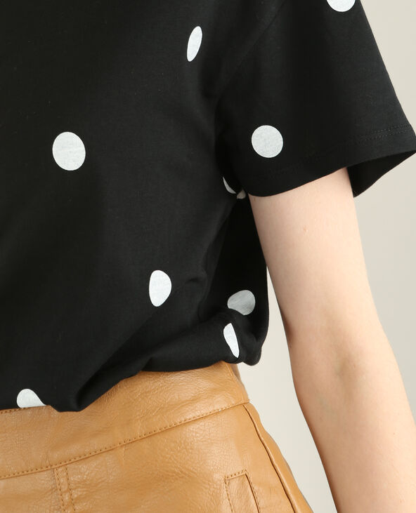 T-shirt à pois noir - Pimkie