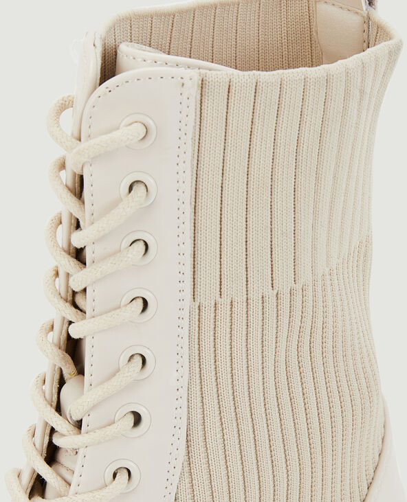 Boots en simili cuir beige - Pimkie