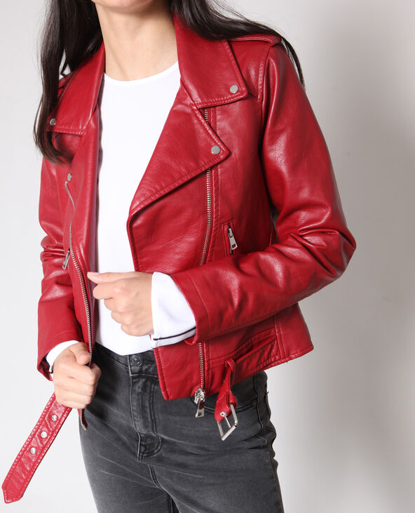 Perfecto rouge femme discount cuir