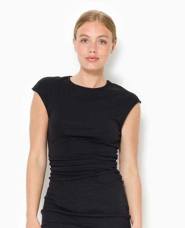 Robe courte sans manches avec fronces côtés noir - Pimkie