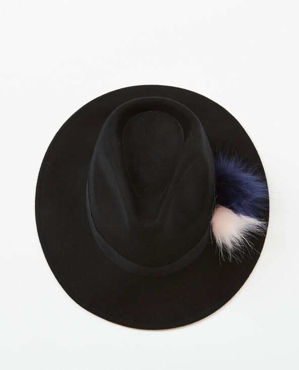 Fedora à pompons noir - Pimkie