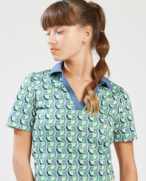 Top court col polo vert olive - Pimkie