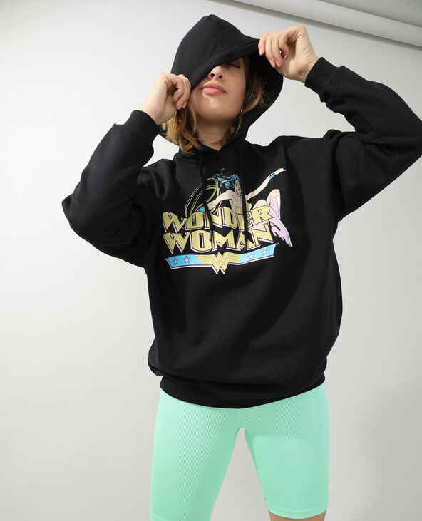 Sweat molleton à capuche Wonder Woman noir - Pimkie