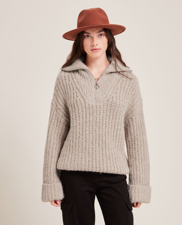 Pull grosse maille col camionneur écru - Pimkie