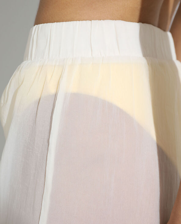 Pantalon wide leg de plage high waist transparent blanc - Pimkie