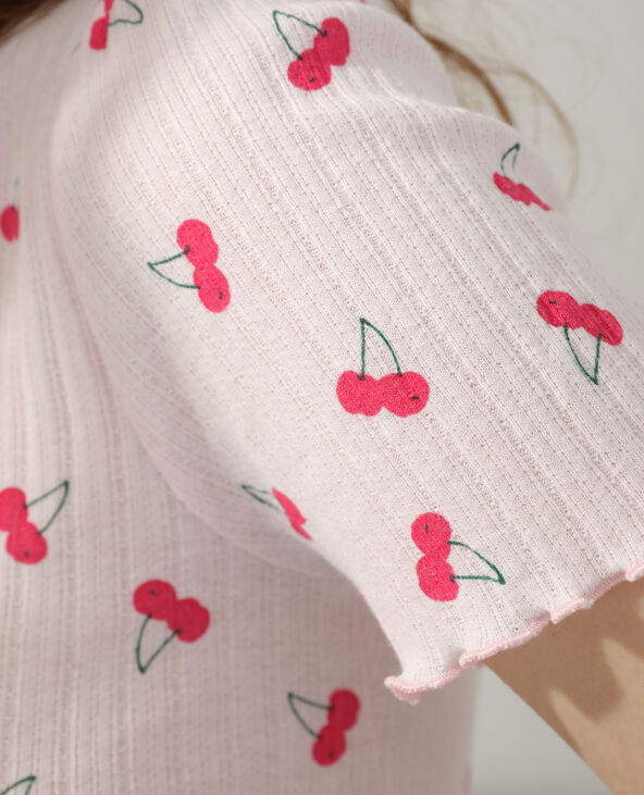 T-shirt motifs cerises rose clair - Pimkie