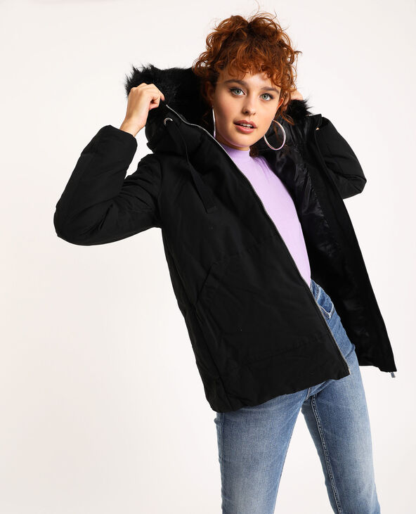 Parka à capuche noir - Pimkie