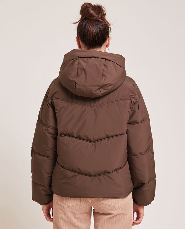 Doudoune oversize avec capuche marron - Pimkie