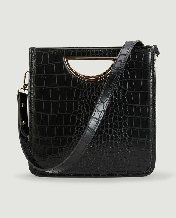 Sac rigide effet croco noir - Pimkie