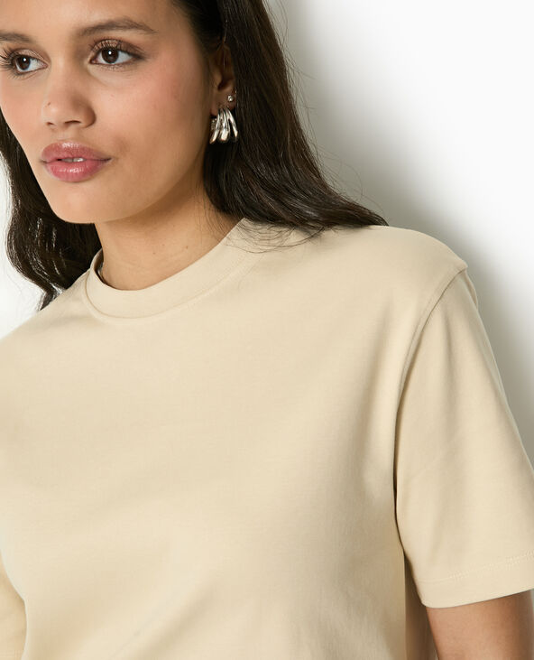 T-shirt ample et court beige - Pimkie