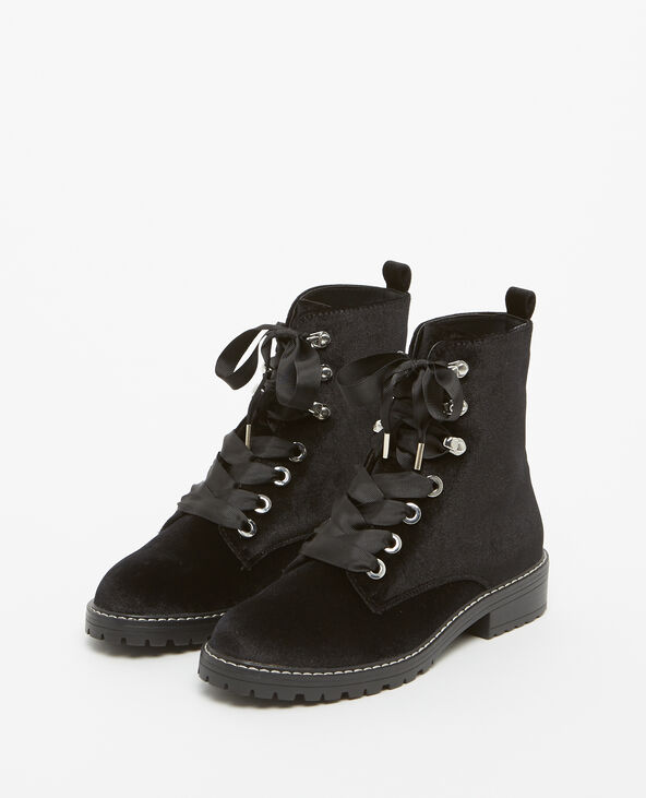 Boots rangers velours noir - Pimkie