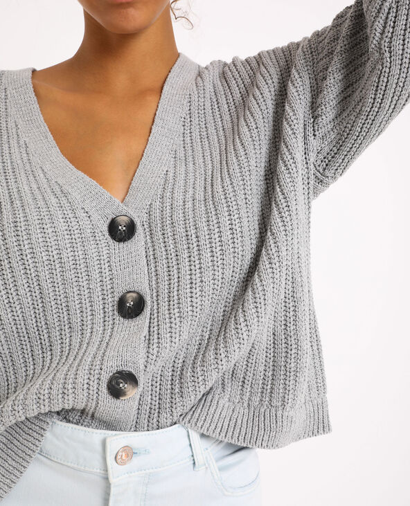 Cardigan maille épaisse vert de gris - Pimkie