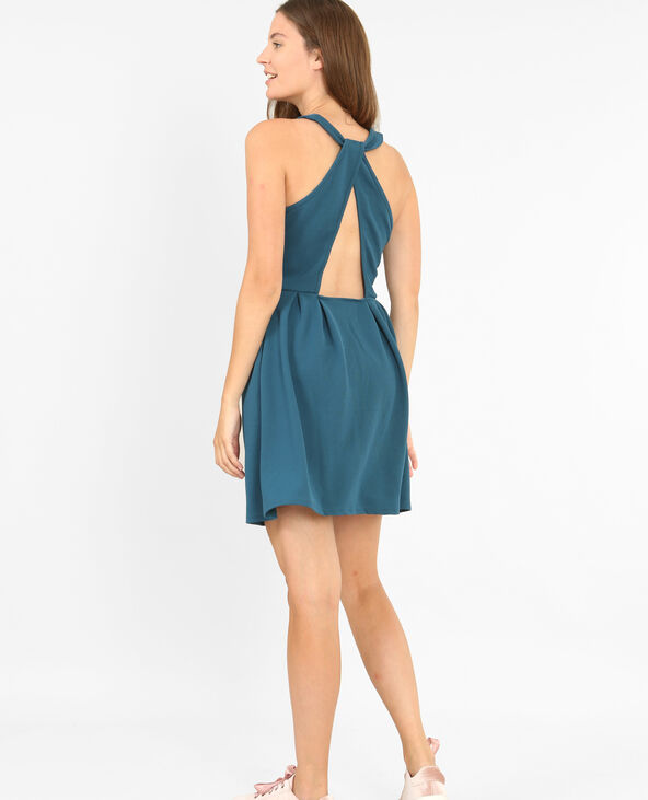 Robe à dos croisé bleu foncé - Pimkie